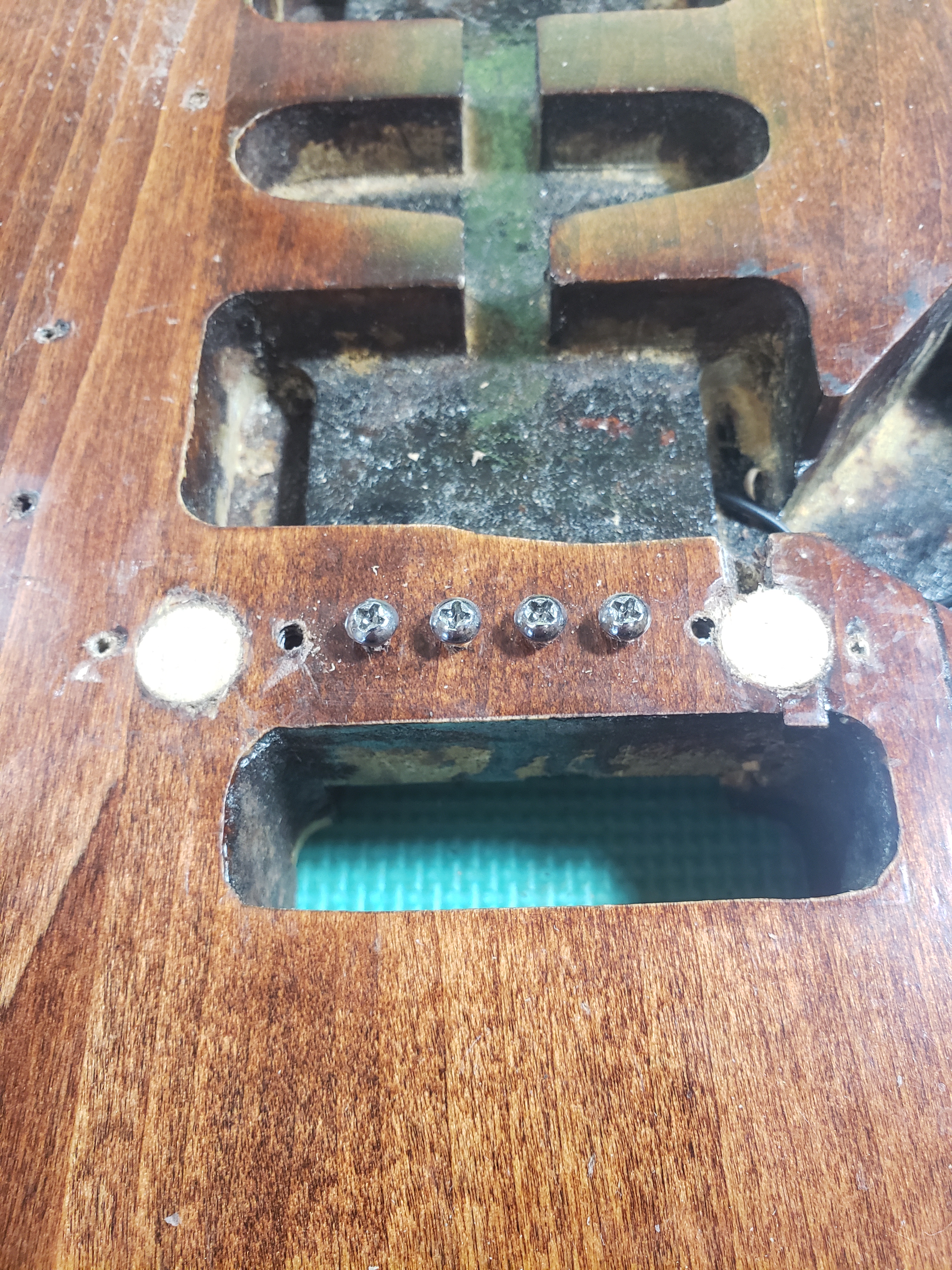 Plugging trem holes in a Strat body, restoring 6 point trem