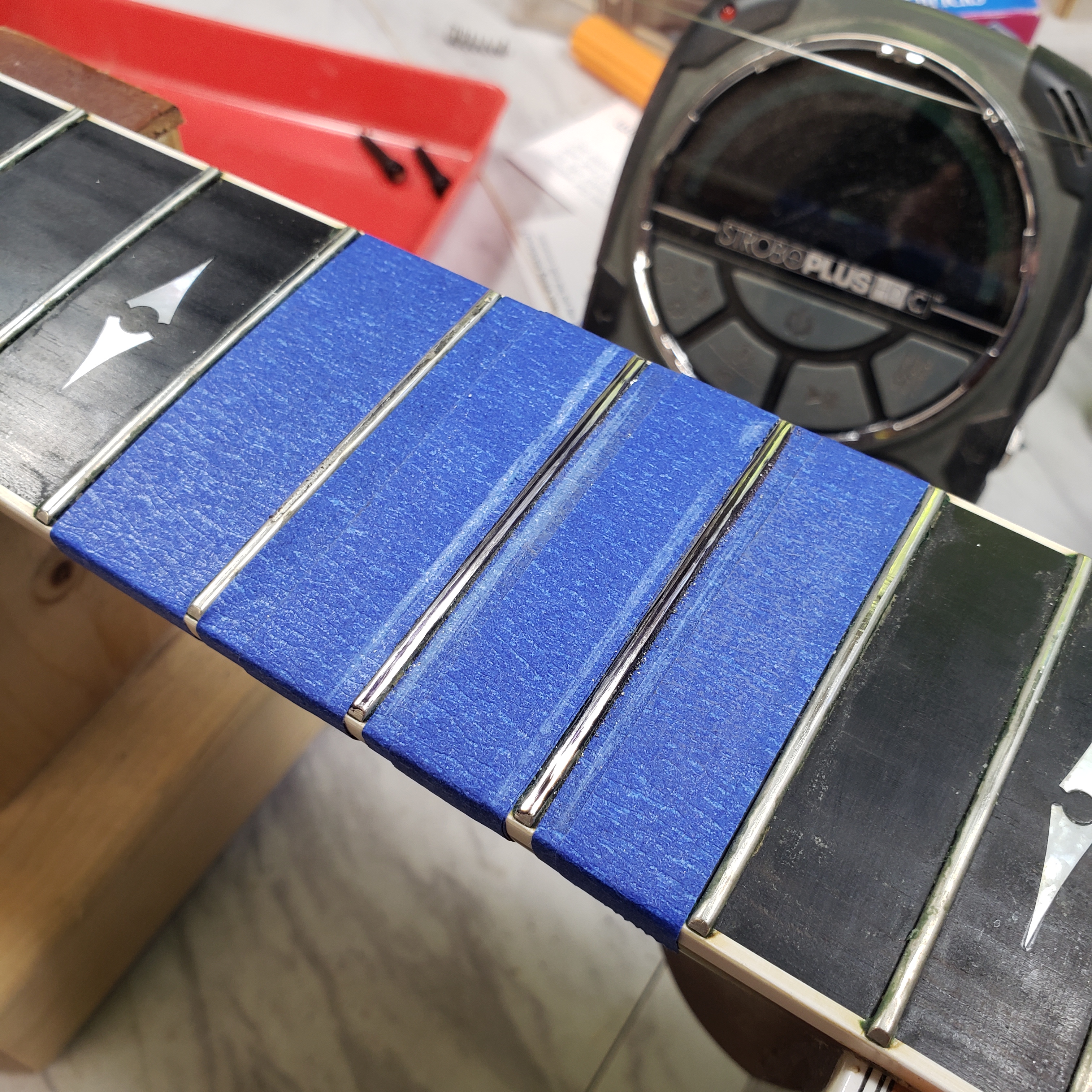 Spot leveling a couple of high frets